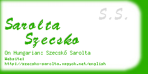 sarolta szecsko business card